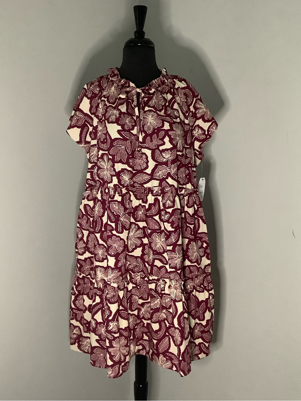 Burgundy & Cream Dress